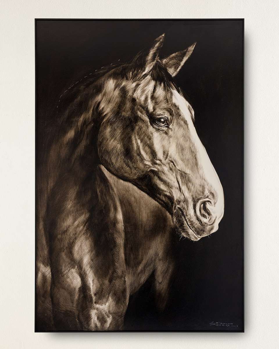 "Noble Equine" Original Oil Painting on Canvas by LM Zhou